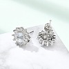 Brass Micro Pave Clear Cubic Zirconia Stud Earrings EJEW-R009-02P-3