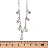 Brass Micro Pave Cubic Zirconia Star Pendant Necklaces NJEW-B157-12P-5