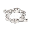 Brass Micro Pave Clear Cubic Zirconia Hollow Flower Connector Charms KK-L229-058P-2