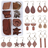 SUNNYCLUE DIY Walnut Wood & CCB Plastic Pendants Dangle Earring Making Kits DIY-SC0012-43AB-2