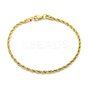 Ion Plating(IP) 3MM 304 Stainless Steel Rope Chain Bracelets for Women BJEW-R318-01G-1