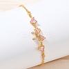 Brass Micro Pave Cubic Zirconia Link Bracelets BJEW-Z122-01G-3