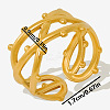 304 Stainless Steel Minimalist Double Layer Cross Over Open Cuff Rings for Women CD1681-2-1
