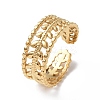 Ion Plating(IP) 304 Stainless Steel Leafy Branch Open Cuff Ring for Women RJEW-C046-02G-1