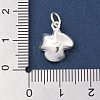 925 Sterling Silver Flower Charms with Jump Rings and 925 Stamp STER-M021-02S-03-3