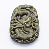 Natural Golden Sheen Obsidian Big Pendants G-E428-04-1