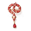 Rhinestone Snake Aolly Brooch with Enamel JEWB-V002-17B-1