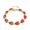 Brass Emenal Link Bracelets for Women BJEW-S175-01G-4