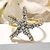 Brass Micro Pave Clear Cubic Zirconia Cuff Rings RJEW-U035-07GP-2