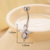 316L Surgical Stainless Steel Clear Cubic Zirconia Curved Barbell Belly Rings WGA1AD6-09-1