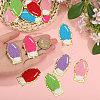 18Pcs 6 Colors Christmas Light Bulbs Polyester Embroidery Sew on Cloth Patches PATC-CA0001-35-3
