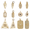 12Pcs 6 Styles Brass Pendants KK-ME0001-23-1