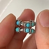 Round Synthetic Turquoise Hoop Earrings EJEW-C178-05-2