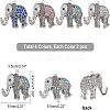 8Pcs 4 Colors Tibetan Style Alloy Rhinestone Big Pendants ALRI-FH0001-12-2