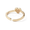 Heart Clear Cubic Zirconia Cuff Ring RJEW-M146-13G-3