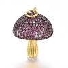 Brass Micro Pave Cubic Zirconia Pendants ZIRC-L085-80BG-1