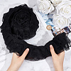 4M 2 Colors 3-Layer Pleated Chiffon Flower Lace Trim OCOR-GF0002-35-3