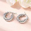 304 Stainless Steel Twist Ring Hoop Earrings EJEW-Z146-01P-01-4