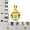Rack Plating Brass Micro Pave Clear Cubic Zirconia with Enamel Pendant X-KK-B091-37G-02-3