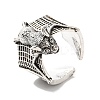 Alloy Bat Open Cuff Rings for Men Women RJEW-G286-02AS-1