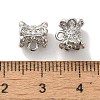 Flower Brass Micro Pave Cubic Zirconia Tube Bails KK-C072-05A-P-2