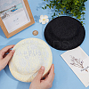 Imitation Hemp Round Fascinator Hat Base for Millinery AJEW-WH0472-45B-01-3