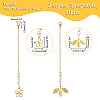 Leaf Brass & Alloy Flower Cup Pendant Decorations HJEW-AB00496-2