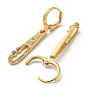 Real 18K Gold Plated Brass Dangle Leverback Earrings EJEW-A033-17G-02-2