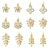 6Pcs 3 Styles Brass Pave Cubic Zirconia Pendants KK-YW0003-80-2