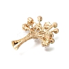 Bottle of Flowers Alloy Olivine Rhinestone Brooch JEWB-Q002-02G-2