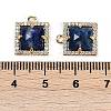 Natural Lapis Lazuli Faceted Square Charms G-I375-06G-02-3