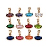 Brass Micro Pave Cubic Zirconia Birthstone Charms KK-P331-01G-M-1