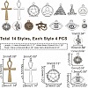 56Pcs 14 Style Tibetan Style Alloy Pendants TIBEP-PH0001-31-5