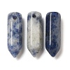 Natural Blue Spot Jasper Pointed Pendants G-C158-05A-1