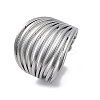 304 Stainless Steel Open Cuff Rings for Women RJEW-F174-04P-2