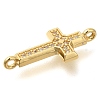 Brass Pave Clear Cubic Zirconia Connector Charms KK-M101-02E-G02-2