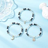 3Pcs Brass Charm Bracelets BJEW-JB12230-1