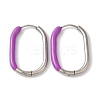 Oval 304 Stainless Steel Hoop Earrings for Women EJEW-L287-038P-04-1