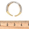 Brass Micro Pave Clear Cubic Zirconia Cuff Finger Rings for Women RJEW-B112-11GP-5