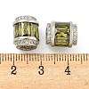 Rack Plating Brass Micro Pave Cubic Zirconia European Beads KK-F089-31P-05-3