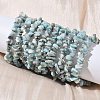 Natural Larimar Chip Beads Stretch Bracelets for Men Women BJEW-C145-01A-1