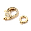 Brass Clear Cubic Zirconia Lobster Claw Clasps KK-Z078-50G-2