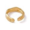 Ion Plating(IP) 304 Stainless Steel Twist Wave Open Cuff Ring for Women X-RJEW-C045-23G-3