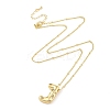 Brass Micro Pave Clear Cubic Zirconia Pendant Necklaces NJEW-Z038-01G-J-1