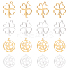 16Pcs 2 Style 201 Stainless Steel Hollow Pendants STAS-DC0001-01-1