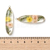 Inner Dried Flower Transparent Resin Pendants X-RESI-A043-01B-3