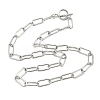 304 Stainless Steel Paperclip Chains Necklaces NJEW-Z102-02P-4