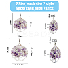 24Pcs 4 Styles Natural Amethyst & Rose Quartz Chip Alloy European Dangle Charms G-HY0001-17-2