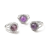 Natural Amethyst Adjustable Rings RJEW-P043-02P-21-1
