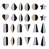 24Pcs 12 Styles Transparent Resin & Natural Wood Pendants RESI-TA0004-63-2